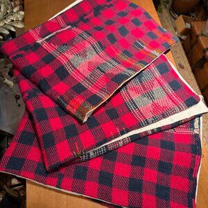 Oversized Lumbar Pillowcases- Magenta and Navy Plaid